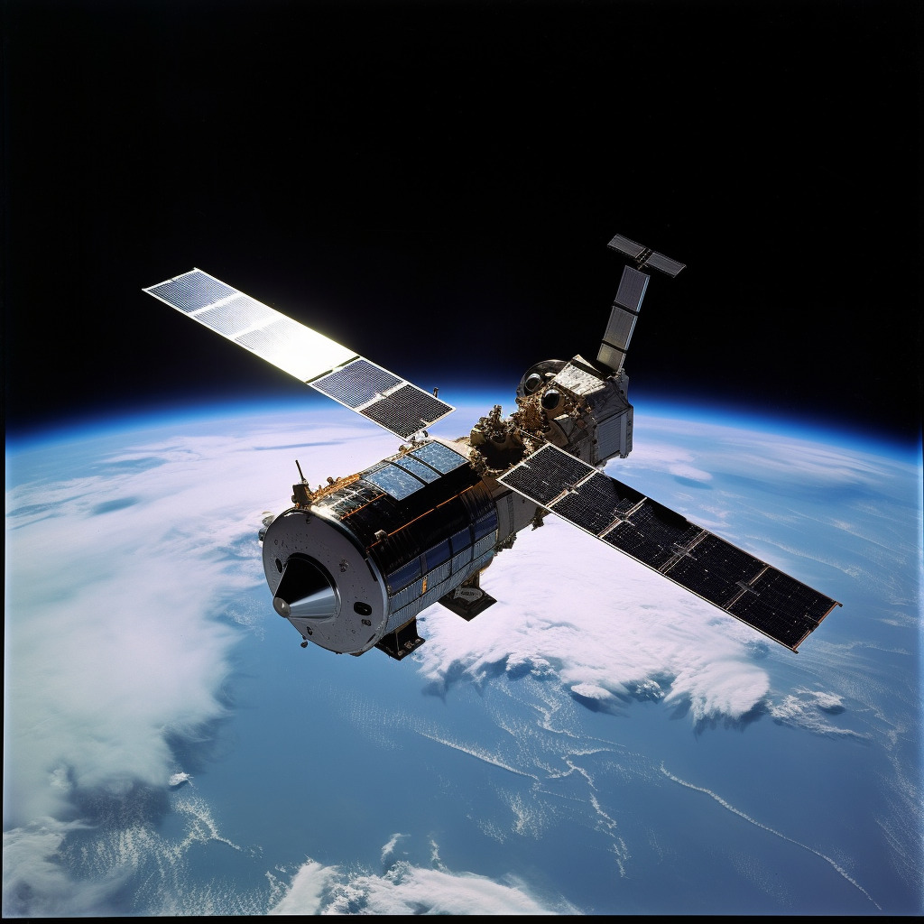 Midjourney symbolbild spionage satellit