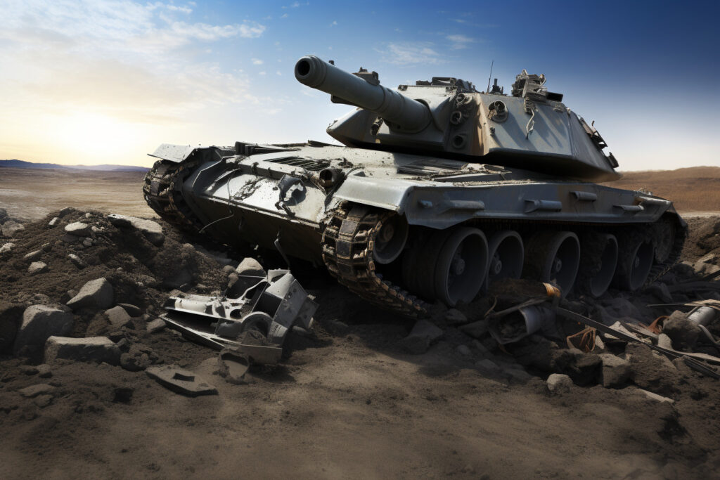 Midjourney Symbolbild Defekter Panzer