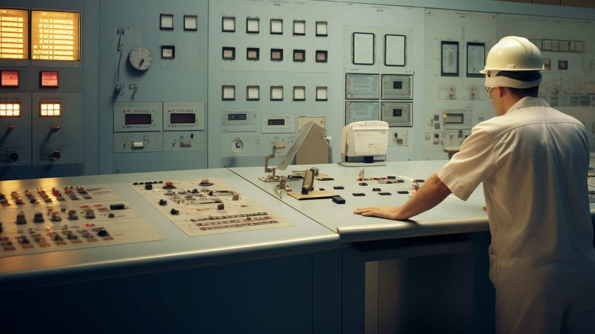 Midjourney-Symbolbild: Kontrollzentrale eines Atomkraftwerks
