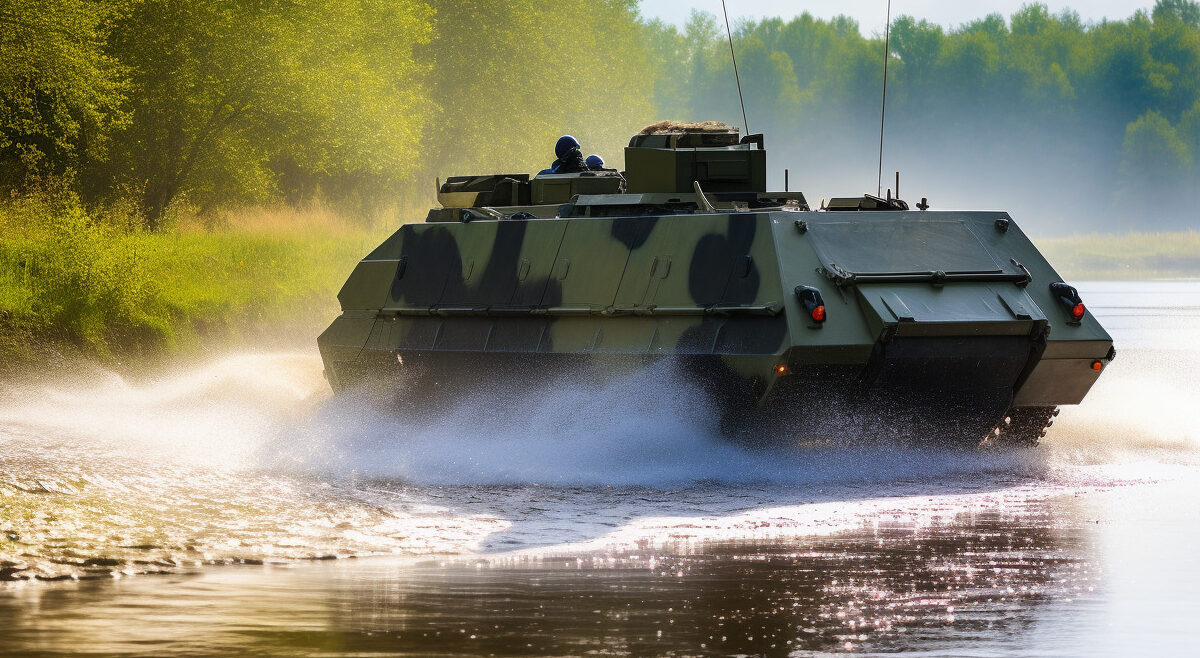 Midjourney Symbolbild Militärisches Amphibienfahrzeug
