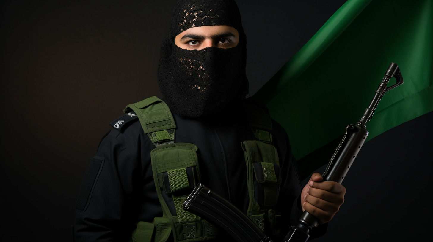 Symbolbild KI-erstellt durch Midjourney: Hamas-Kämpfer.